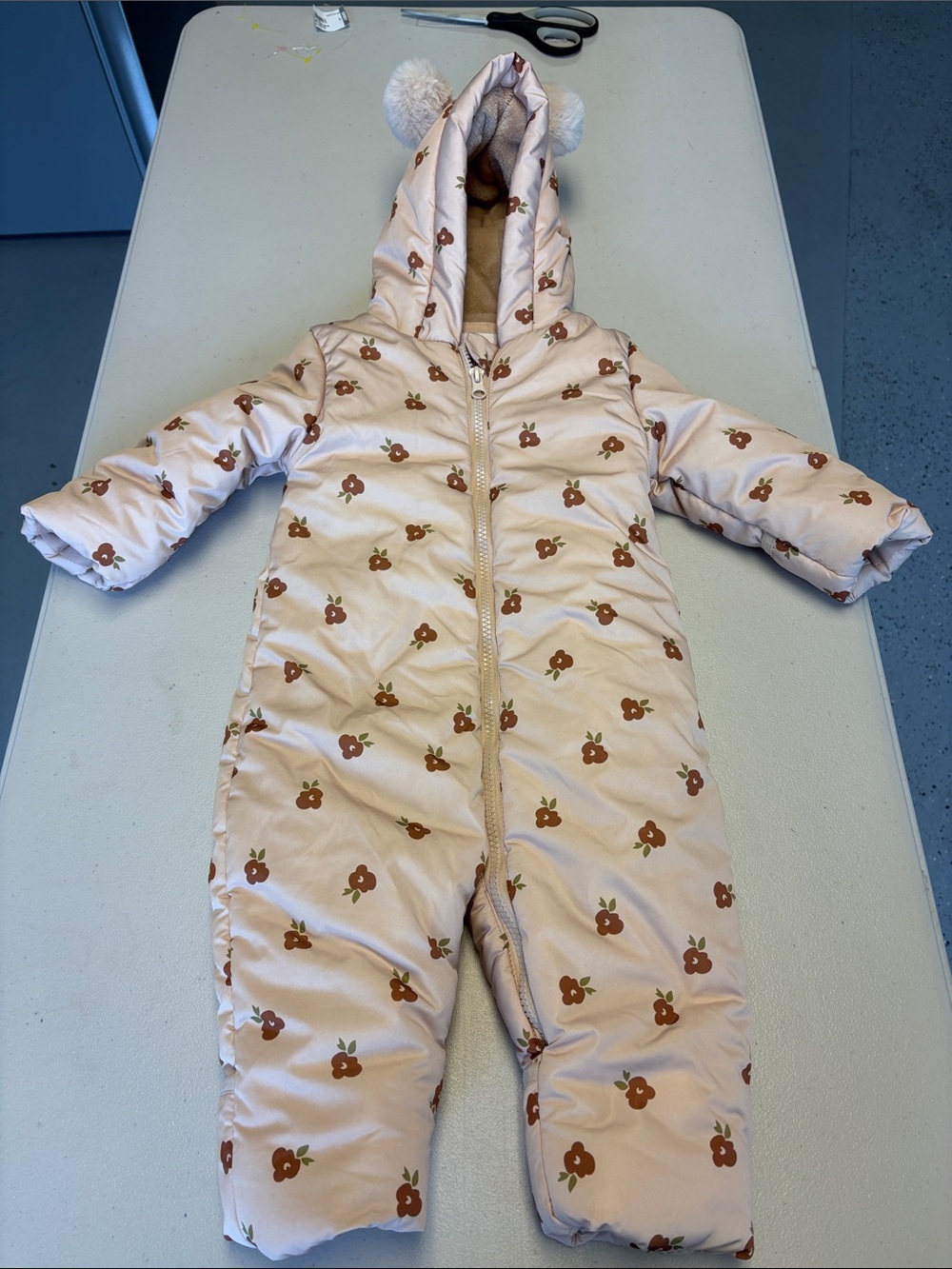 Infant Snow Suit Tan/Brown Sz 9M